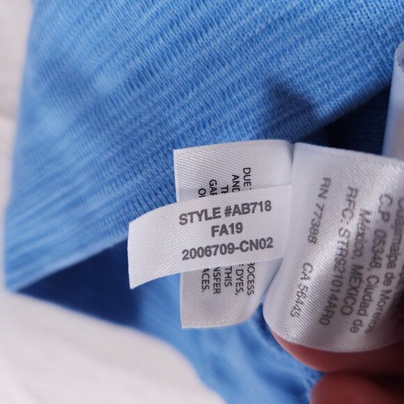 J. Crew Vintage Fleece Cotton Terry Hoodie Womens Small Blue Pullover Pocket - Picture 14 of 16